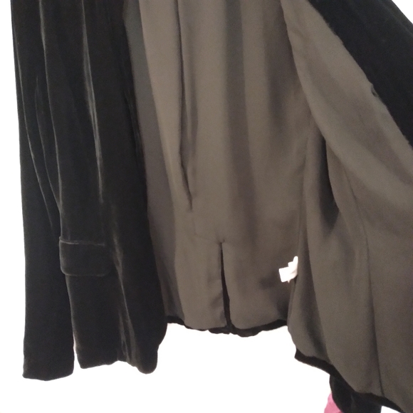 Gap Silk Black Stand Collar Blazer - 12 - Picture 8 of 9